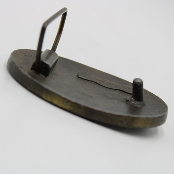 1957 Chevy Chevrolet Corvette Indiana Metal Craft Solid Brass Belt Buckle Vtg - Picture 5 of 9